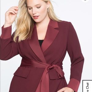 Eloquii Burgundy Robe blazer